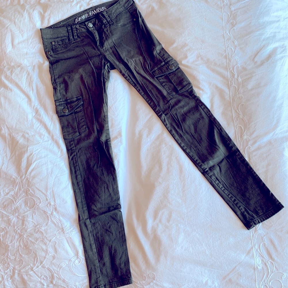 Olive green Almost Famous skinny jeans